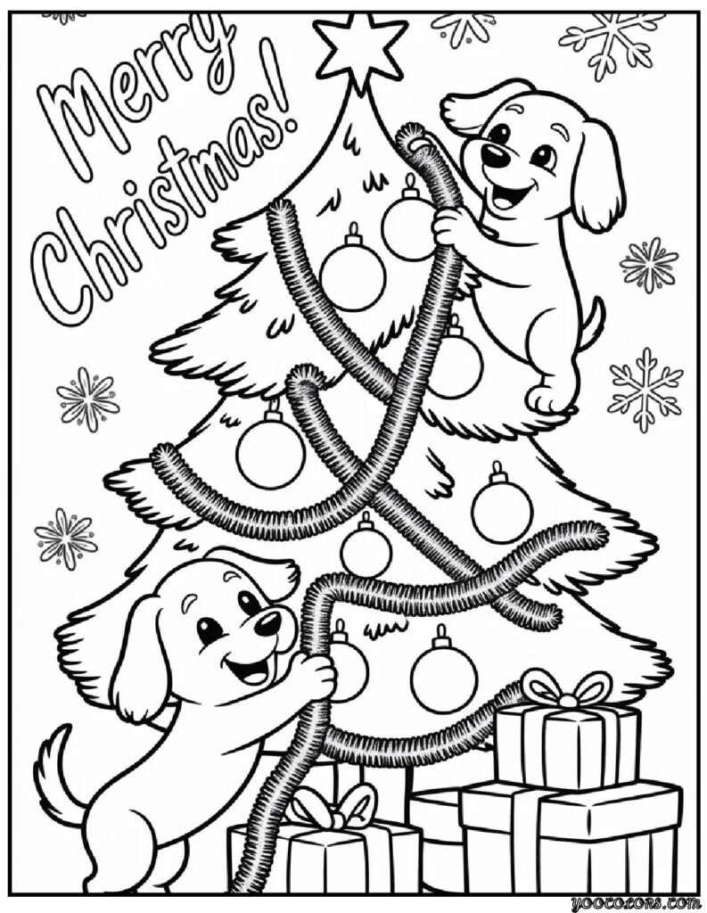 Christmas Coloring Pages Dog - Festive Fun for Every Little Animal Lover 6 christmas coloring pages dog 7 pdf