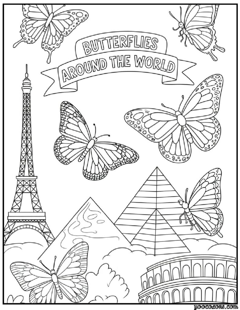 Kids Coloring Pages Butterfly – Free Printable & PDF Coloring Sheets 7 chrsitmas coloring pages butterfly 4 pdf