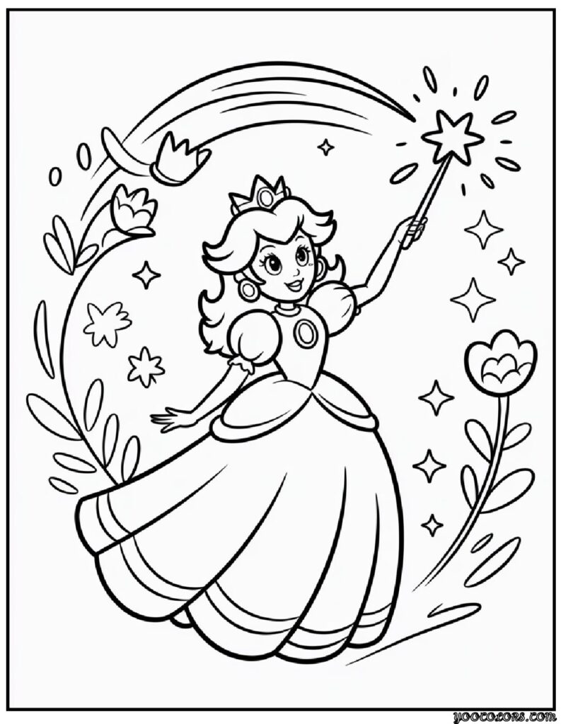 Coloring Pages of Princess Peach – Free Printable Royal Fun for Kids and Families 4 coloring pages of princess peach 6 1 pdf