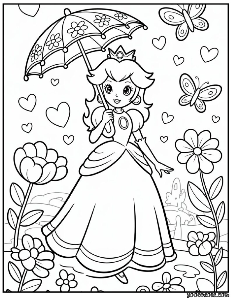 Coloring Pages of Princess Peach – Free Printable Royal Fun for Kids and Families 10 coloring pages of princess peach pdf