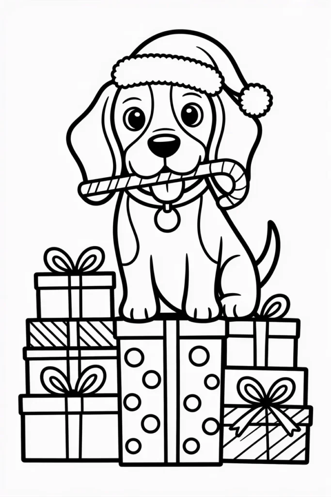 Christmas Coloring Pages Dog - Festive Fun for Every Little Animal Lover 2 Christmas Coloring Pages Dog