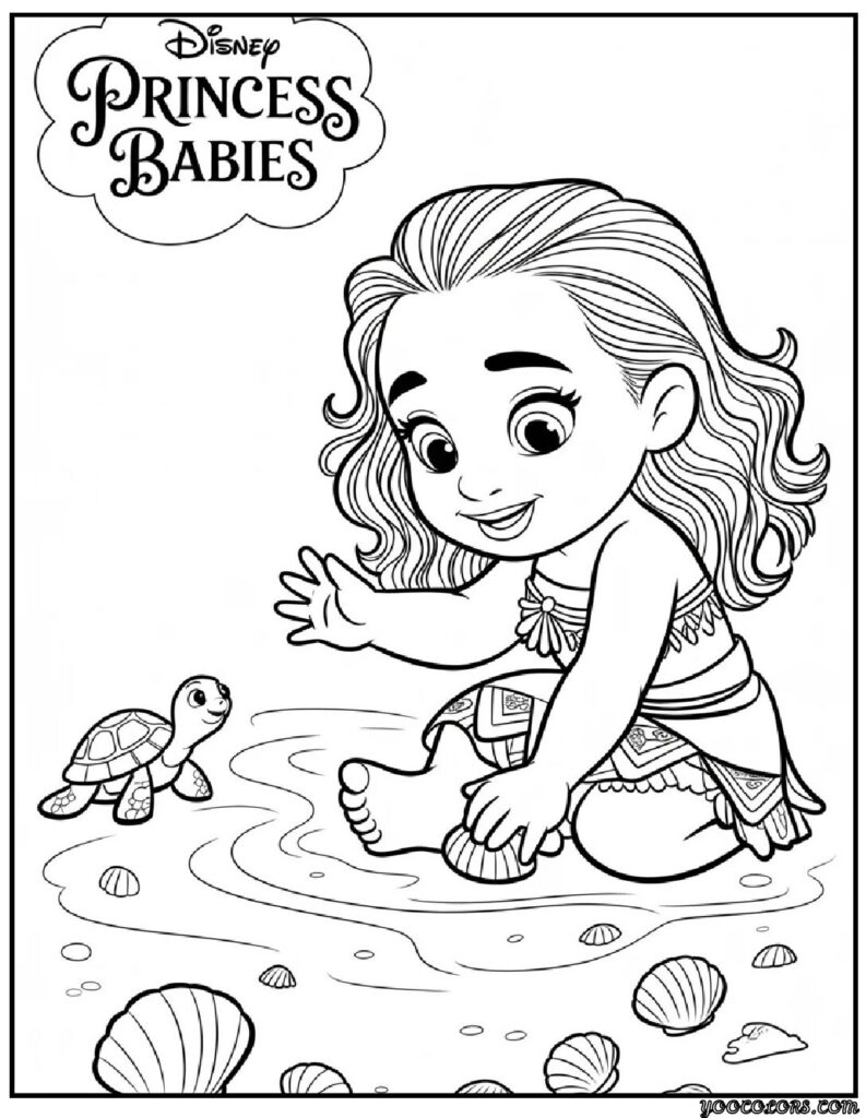 Disney Princess Babies Coloring Pages – Adorable Printables 4 disney princess babies coloring pages 5 pdf