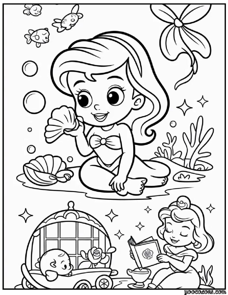 Disney Princess Babies Coloring Pages – Adorable Printables 10 disney princess babies coloring pages pdf