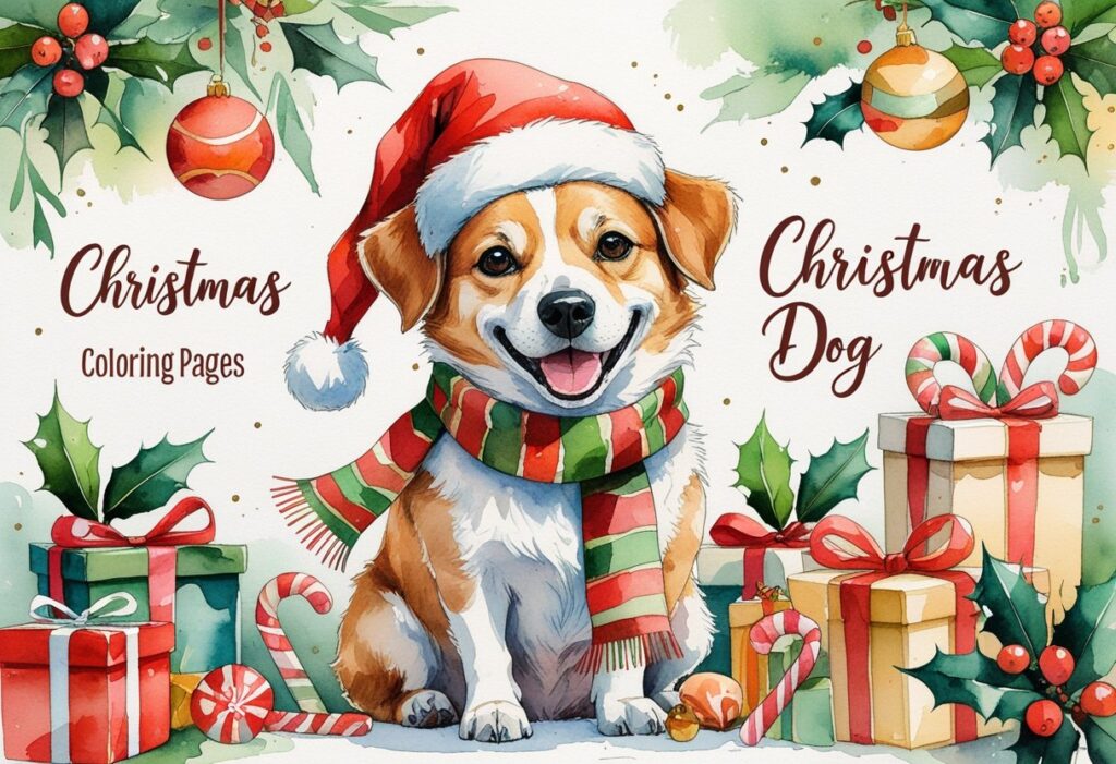 10 Christmas Coloring Pages Dog - Free PDF Prinatble
