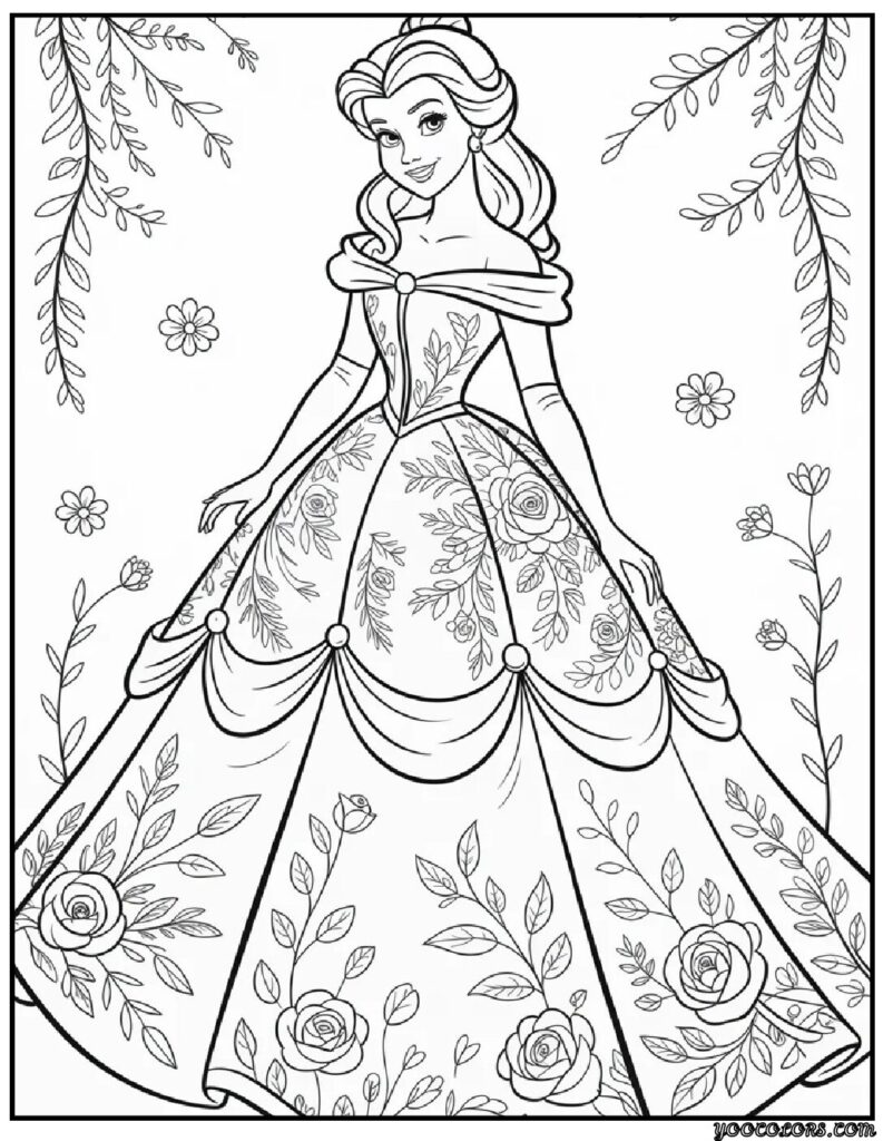 Princess Coloring Pages Belle – Beauty, Bravery, and the Magic of Creativity 2 princess coloring pages belle 8 pdf