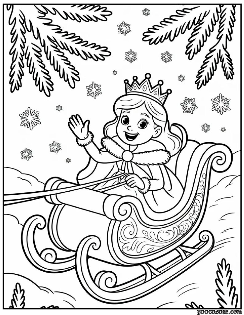Princess Coloring Pages Christmas: Magical Holiday Art for Kids Who Love Fairytales 6 princess coloring pages christmas 3 pdf