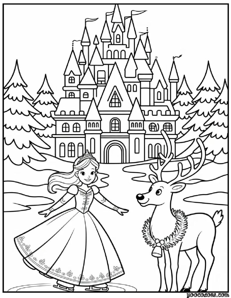 Princess Coloring Pages Christmas: Magical Holiday Art for Kids Who Love Fairytales 7 princess coloring pages christmas 4 pdf