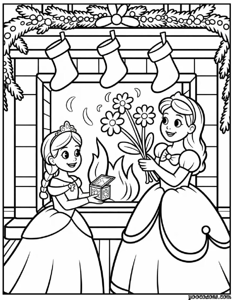 Princess Coloring Pages Christmas: Magical Holiday Art for Kids Who Love Fairytales 5 princess coloring pages christmas 6 pdf