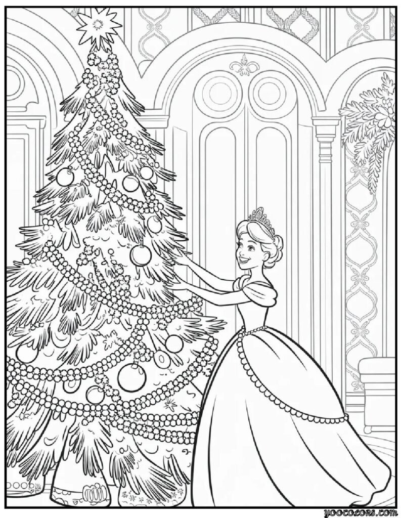 Princess Coloring Pages Christmas: Magical Holiday Art for Kids Who Love Fairytales 10 princess coloring pages christmas 7 pdf