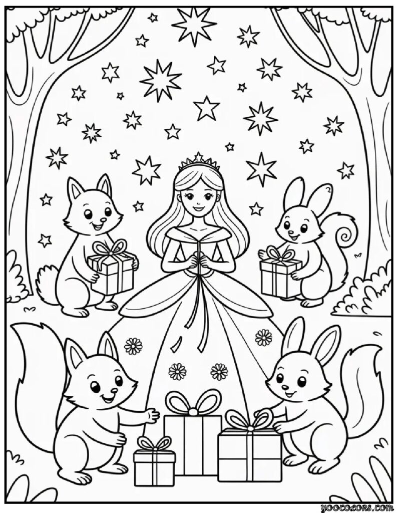 Princess Coloring Pages Christmas: Magical Holiday Art for Kids Who Love Fairytales 12 princess coloring pages christmas 9 pdf