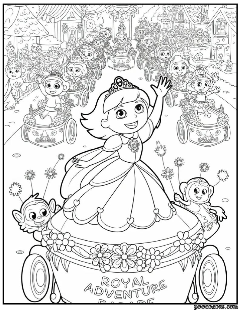 Princess Dora Coloring Pages – Adventure Meets Royal Creativity 9 princess dora coloring pages 6 pdf