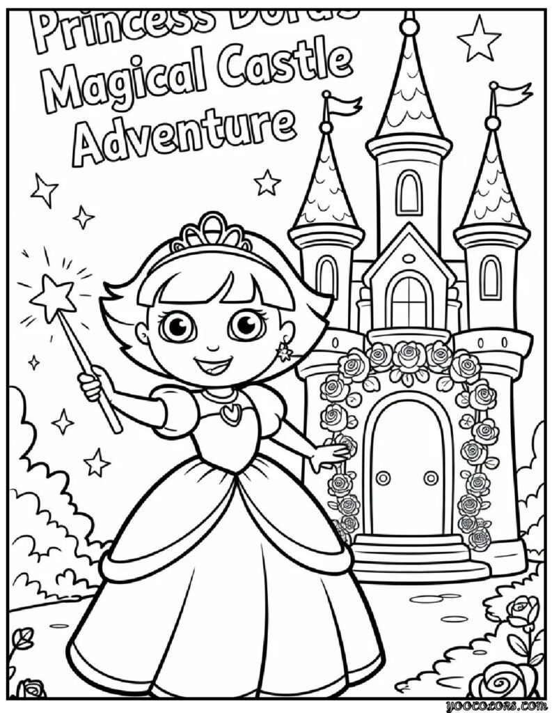 Princess Dora Coloring Pages – Adventure Meets Royal Creativity 11 princess dora coloring pages 8 pdf