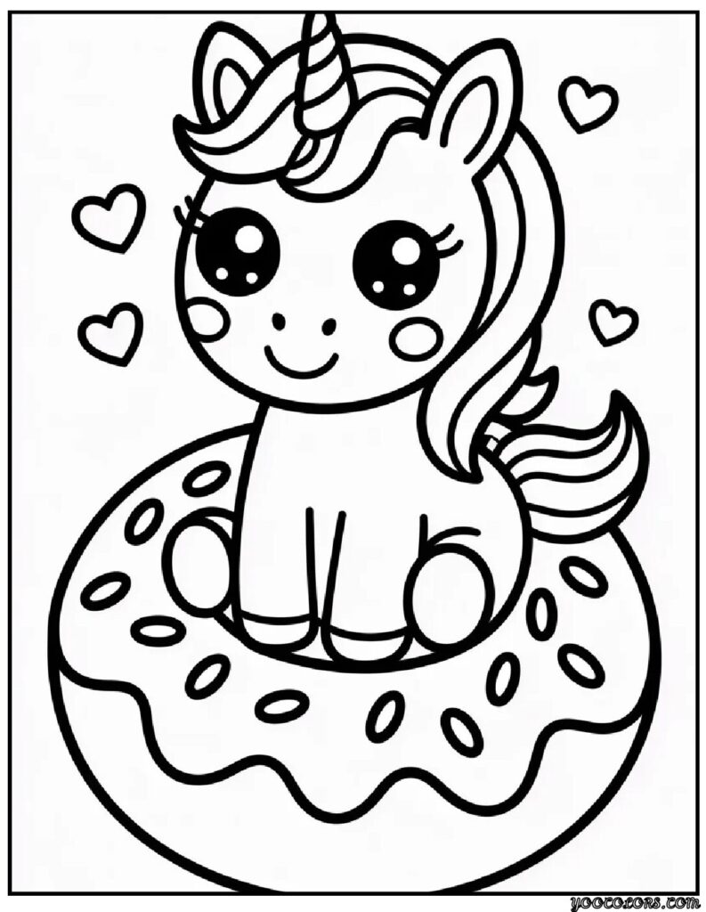 unicorn coloring pages cute 3 pdf