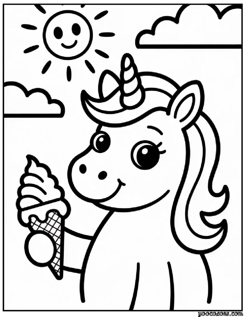 unicorn coloring pages easy 2 pdf