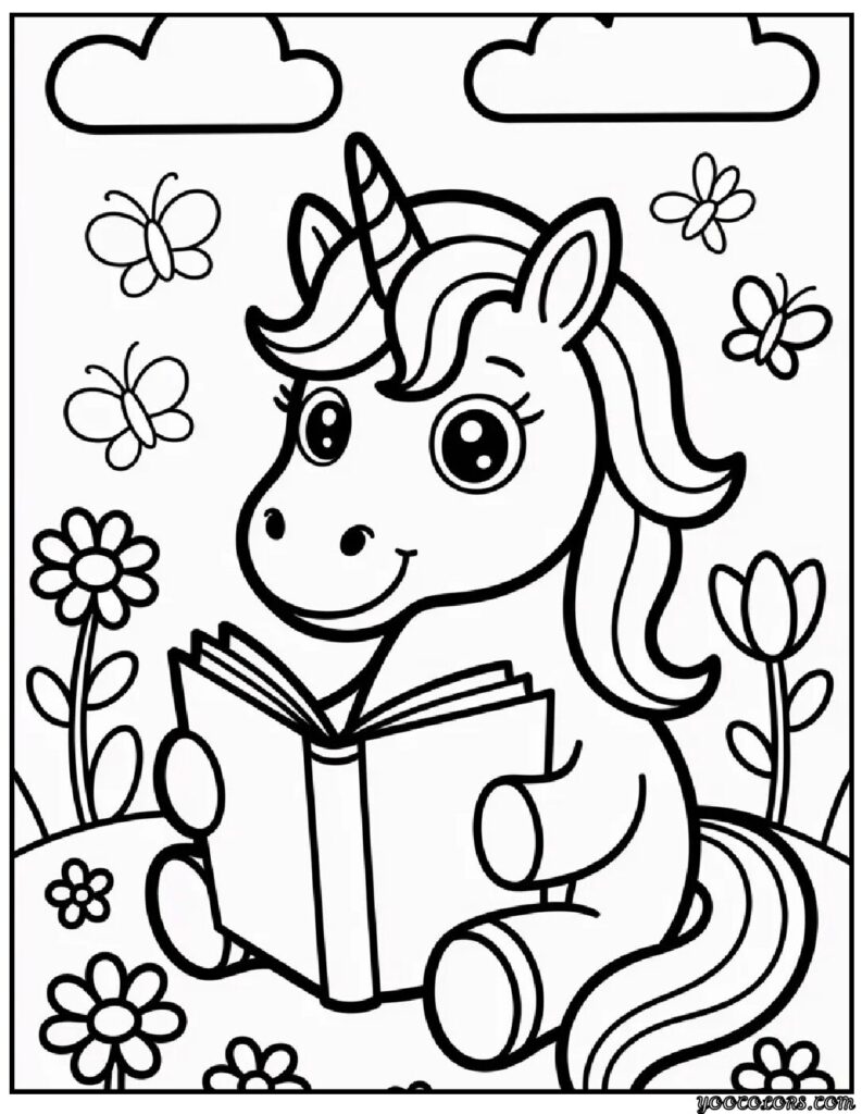 unicorn coloring pages easy 3 pdf