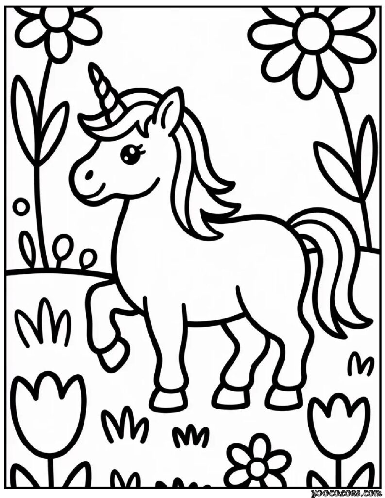 unicorn coloring pages easy 4 pdf