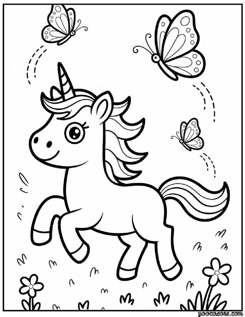 unicorn coloring pages easy 7 pdf