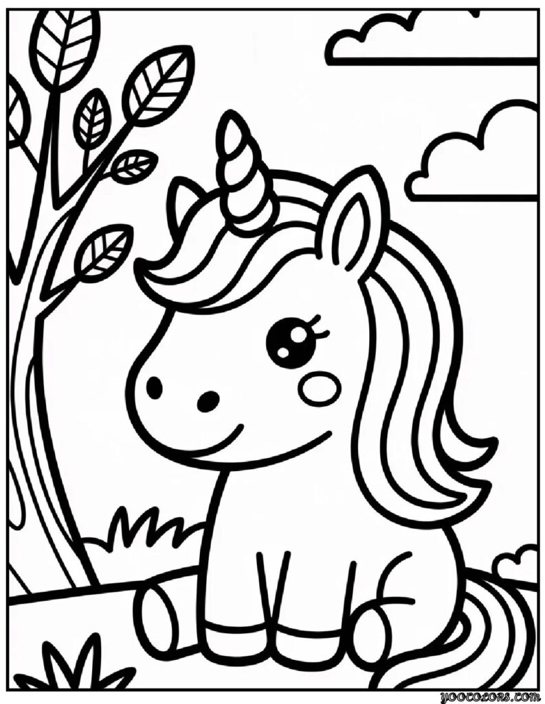 unicorn coloring pages easy 8 pdf