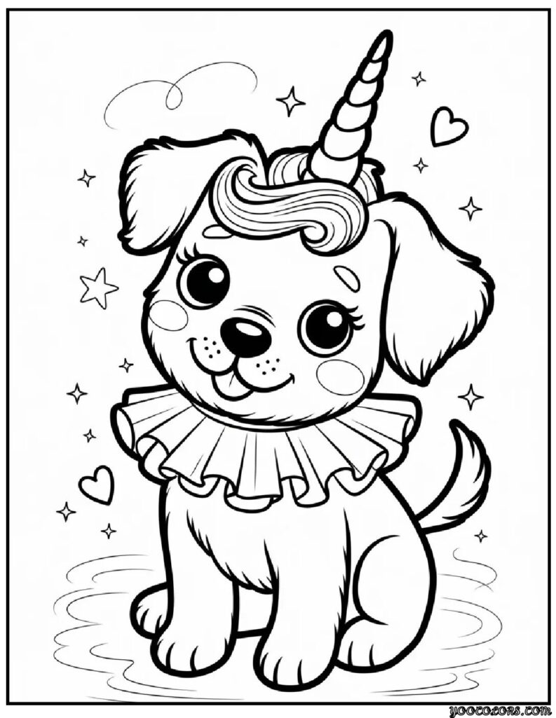 Unicorn Dog Coloring Pages: Whimsical Prints That Kids (and Grown-Ups) Love 10 unicorn dog coloring pages 1 pdf