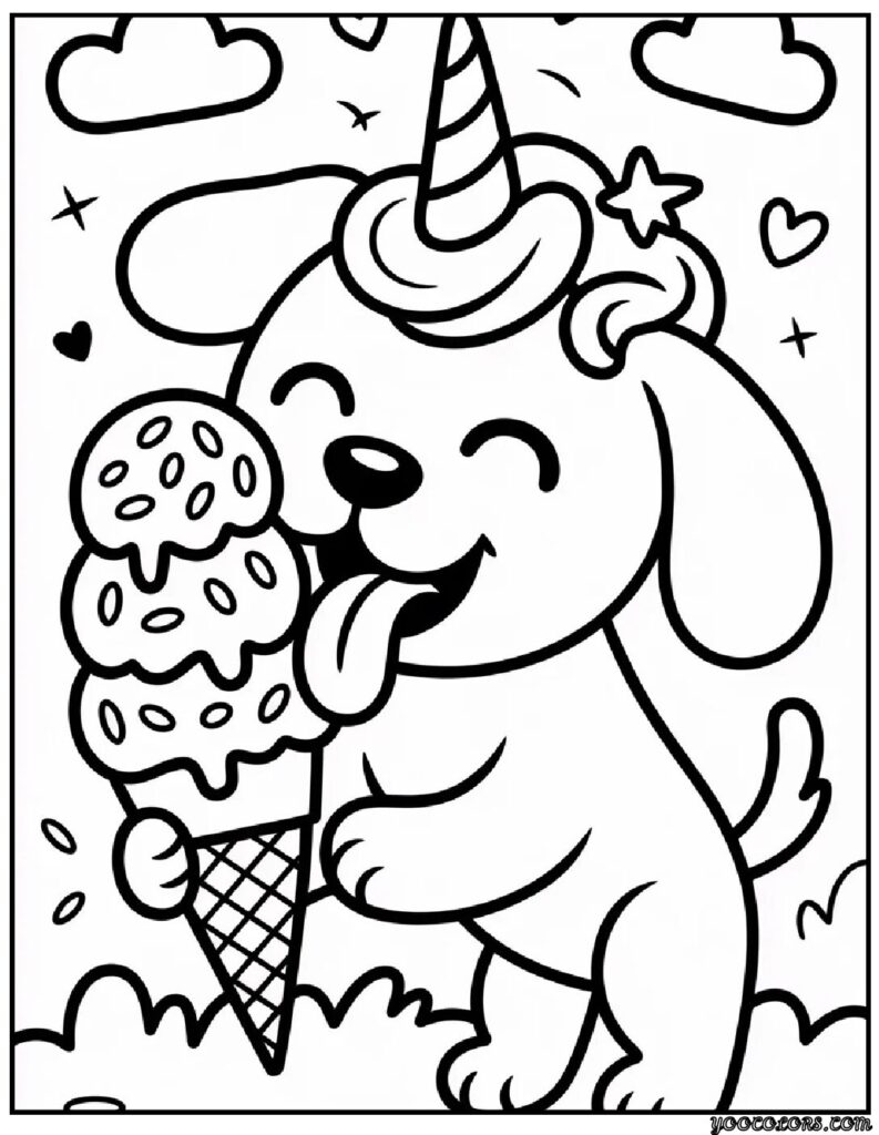 Unicorn Dog Coloring Pages: Whimsical Prints That Kids (and Grown-Ups) Love 8 unicorn dog coloring pages 3 pdf