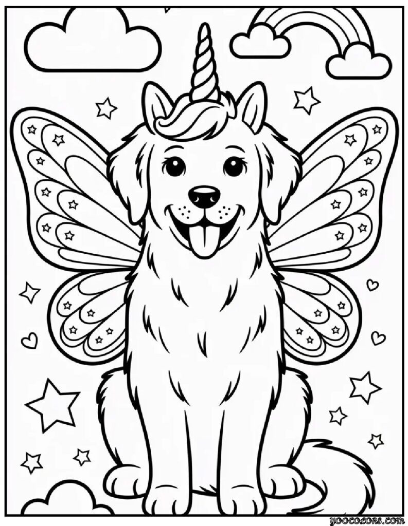 Unicorn Dog Coloring Pages: Whimsical Prints That Kids (and Grown-Ups) Love 6 unicorn dog coloring pages 5 pdf