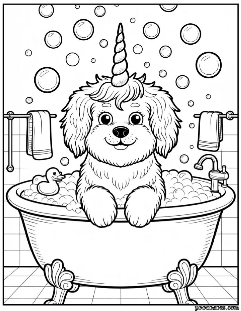 Unicorn Dog Coloring Pages: Whimsical Prints That Kids (and Grown-Ups) Love 7 unicorn dog coloring pages 6 pdf