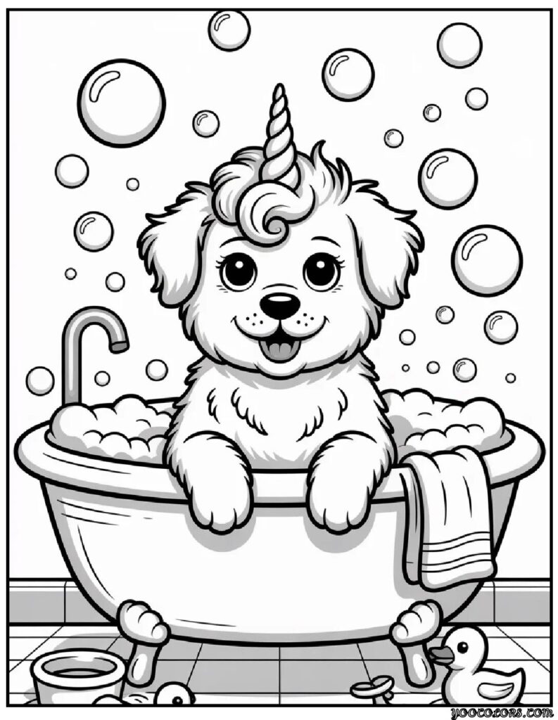 Unicorn Dog Coloring Pages: Whimsical Prints That Kids (and Grown-Ups) Love 2 unicorn dog coloring pages 9 pdf