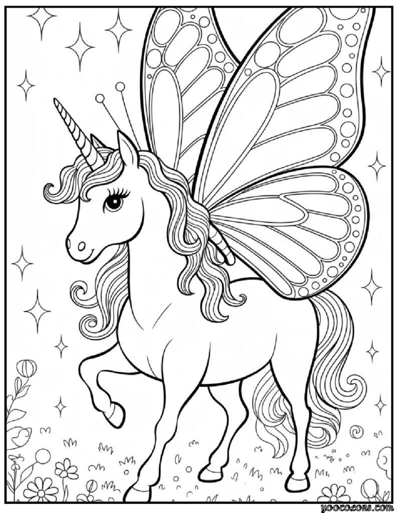Unicorn with Wings Coloring Pages: Magical Fun for Kids and Adults Alike 12 unicorn with wings coloring pages 1 pdf