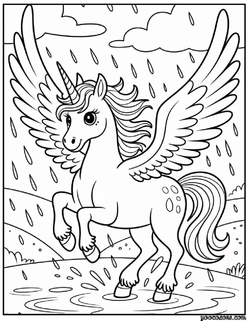 Unicorn with Wings Coloring Pages: Magical Fun for Kids and Adults Alike 9 unicorn with wings coloring pages 2 pdf