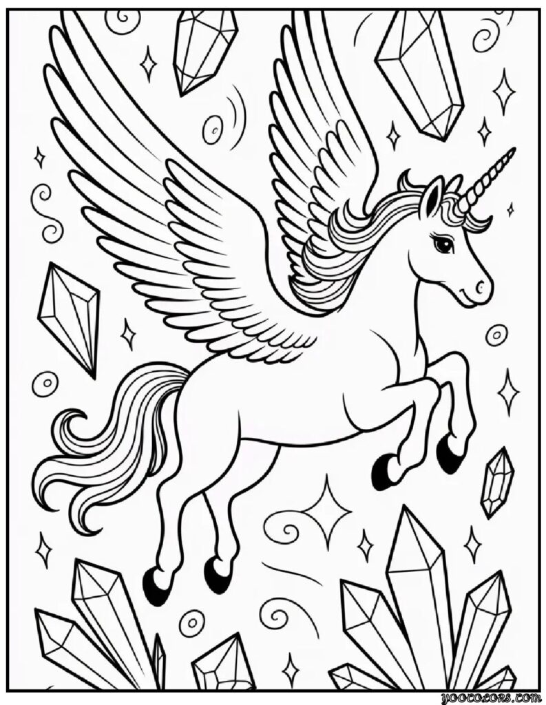 Unicorn with Wings Coloring Pages: Magical Fun for Kids and Adults Alike 6 unicorn with wings coloring pages 7 pdf