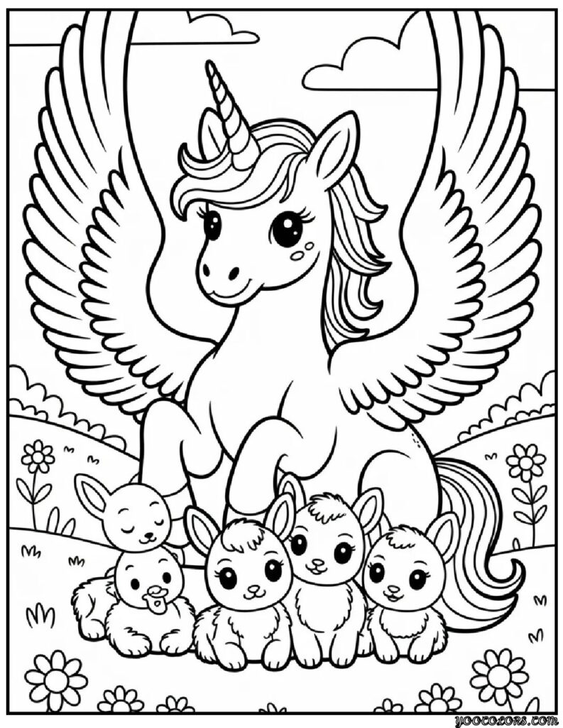 Unicorn with Wings Coloring Pages: Magical Fun for Kids and Adults Alike 3 unicorn with wings coloring pages 8 pdf