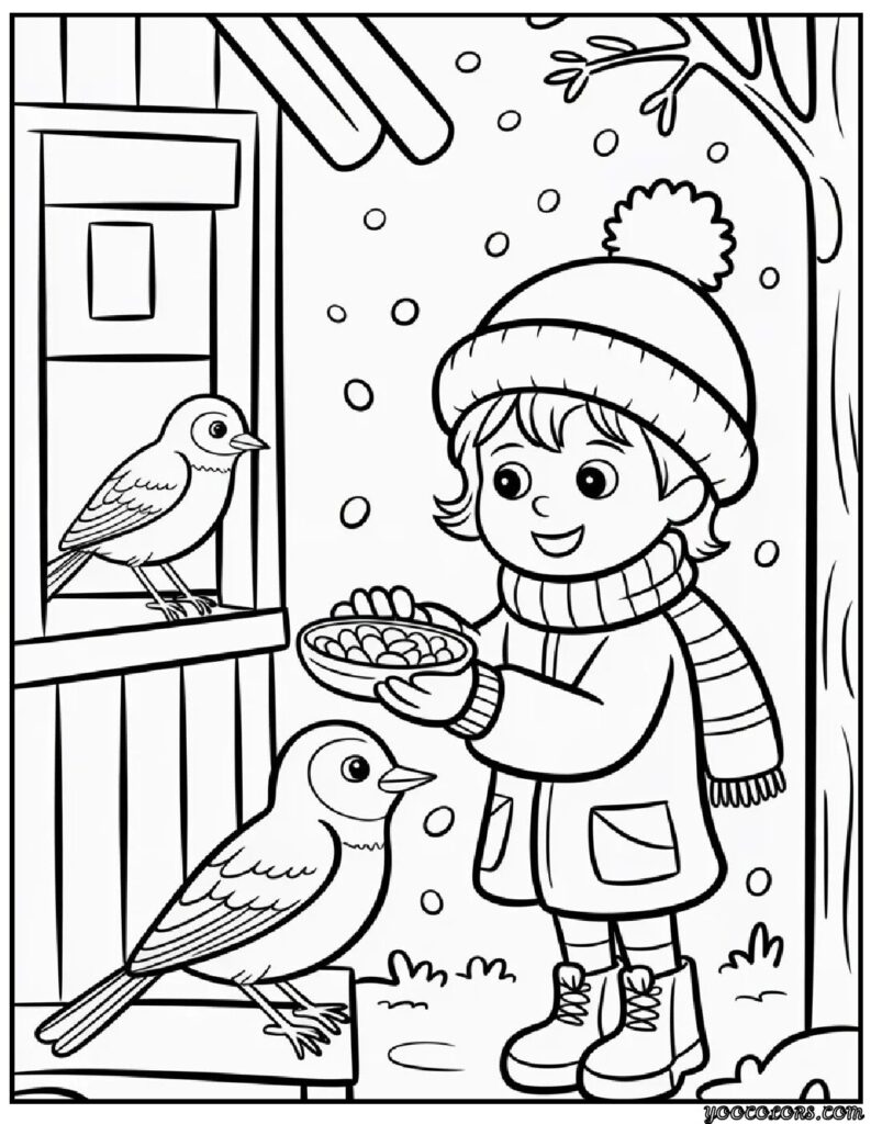 Birds in Winter Coloring Pages – Cozy Snowy Bird Art to Print & Color 6 BIRDS IN WINTER COLORING PAGES 7 pdf