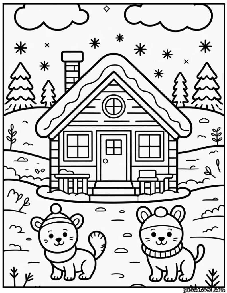 Coloring Pages Winter Theme: Cozy Printables for Chilly Days 10 COLORING PAGES WINTER theme 3 pdf