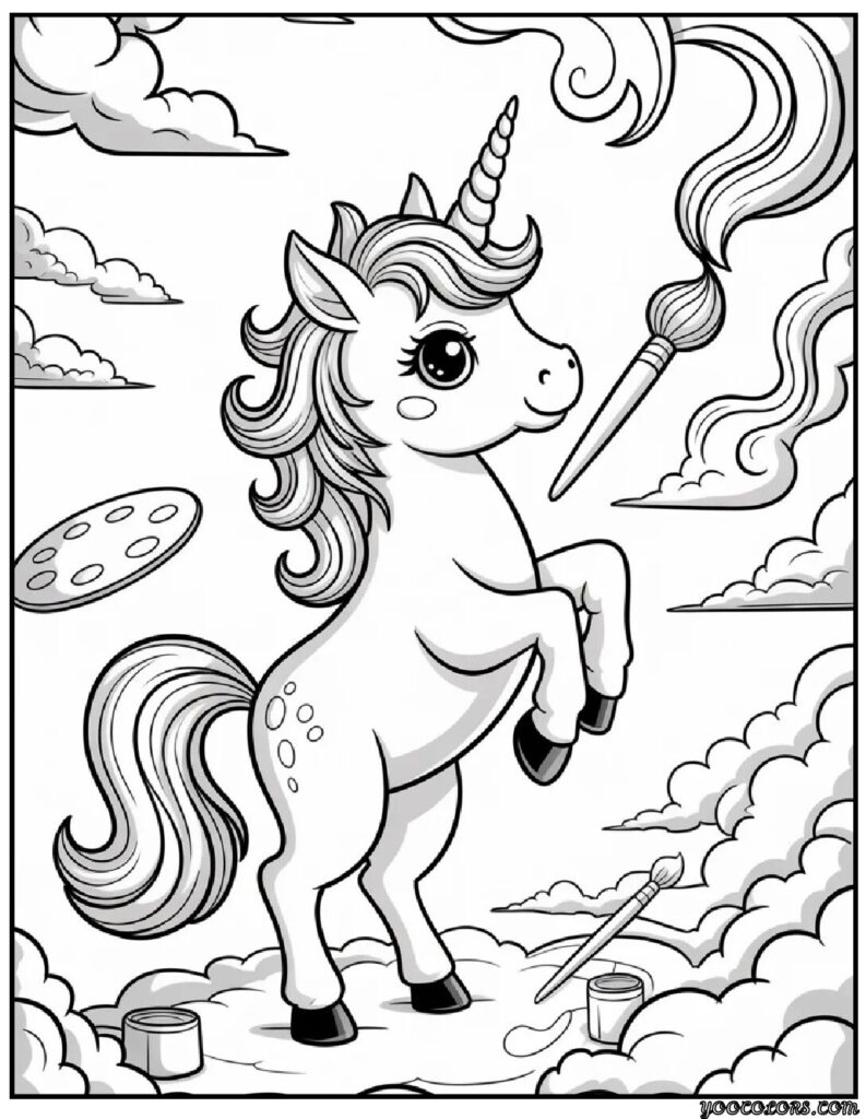 Cute Coloring Pages of Unicorns: Magical Fun for Kids and Adults 16 Cute Coloring Pages of Unicorns 12 pdf