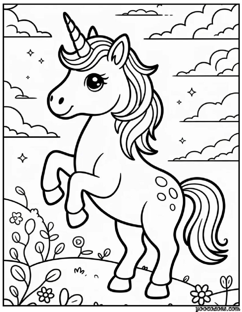 Cute Coloring Pages of Unicorns: Magical Fun for Kids and Adults 5 Cute Coloring Pages of Unicorns 3 pdf