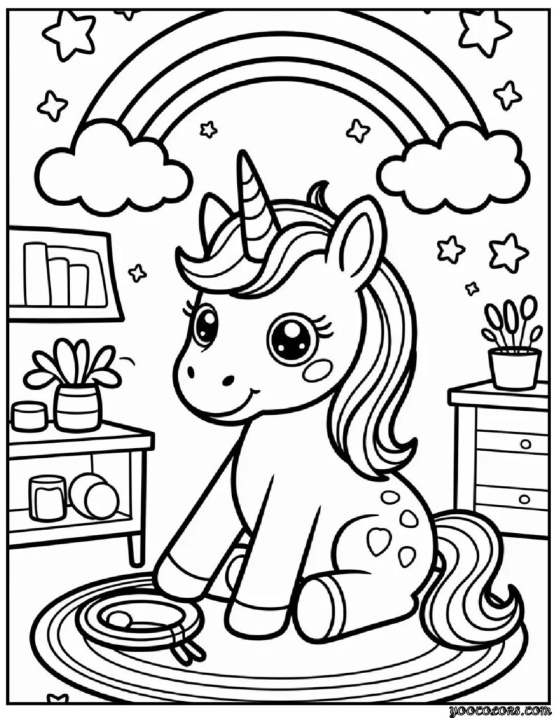 Cute Coloring Pages of Unicorns: Magical Fun for Kids and Adults 4 Cute Coloring Pages of Unicorns pdf