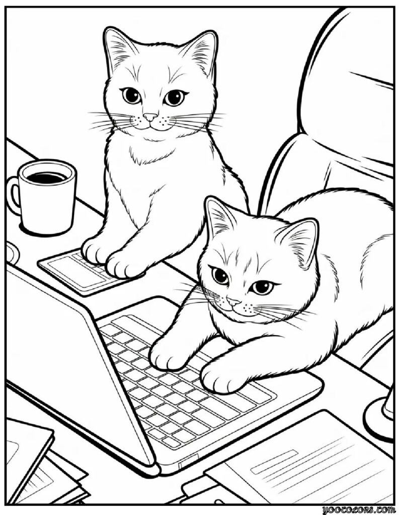 Cute Coloring Pages of Cats: Fun, Relaxing, and Totally Adorable 7 Cute Coloring Pages of cats 4 pdf