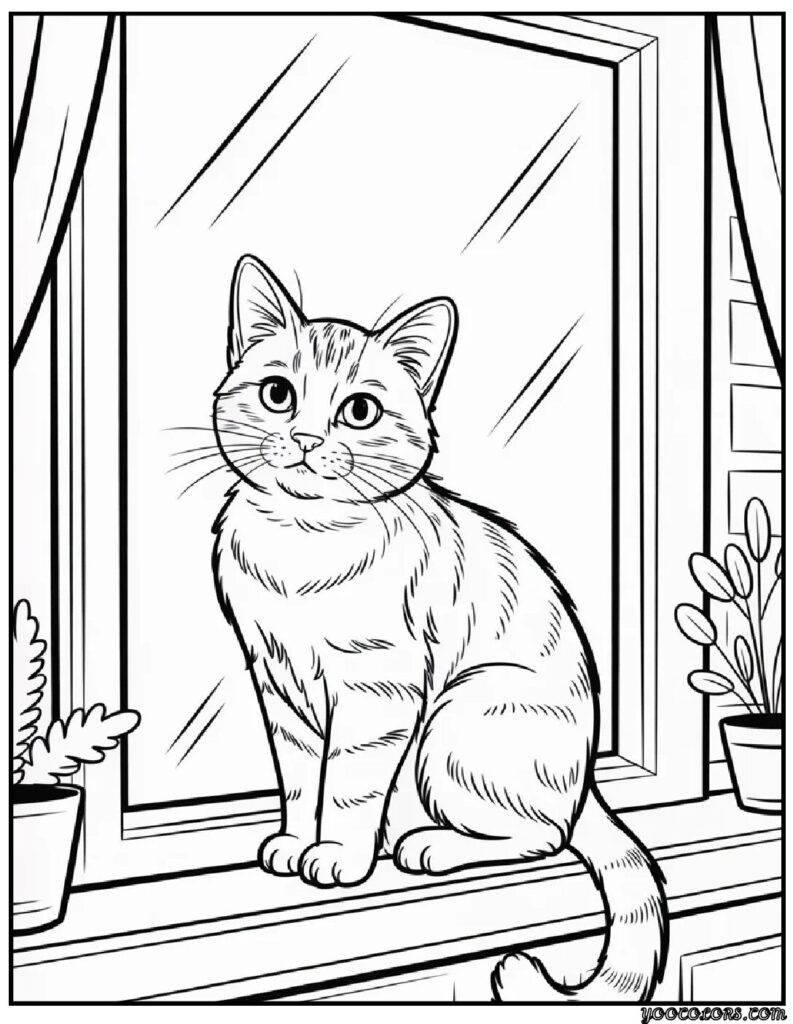 Cute Coloring Pages of Cats: Fun, Relaxing, and Totally Adorable 8 Cute Coloring Pages of cats 5 pdf