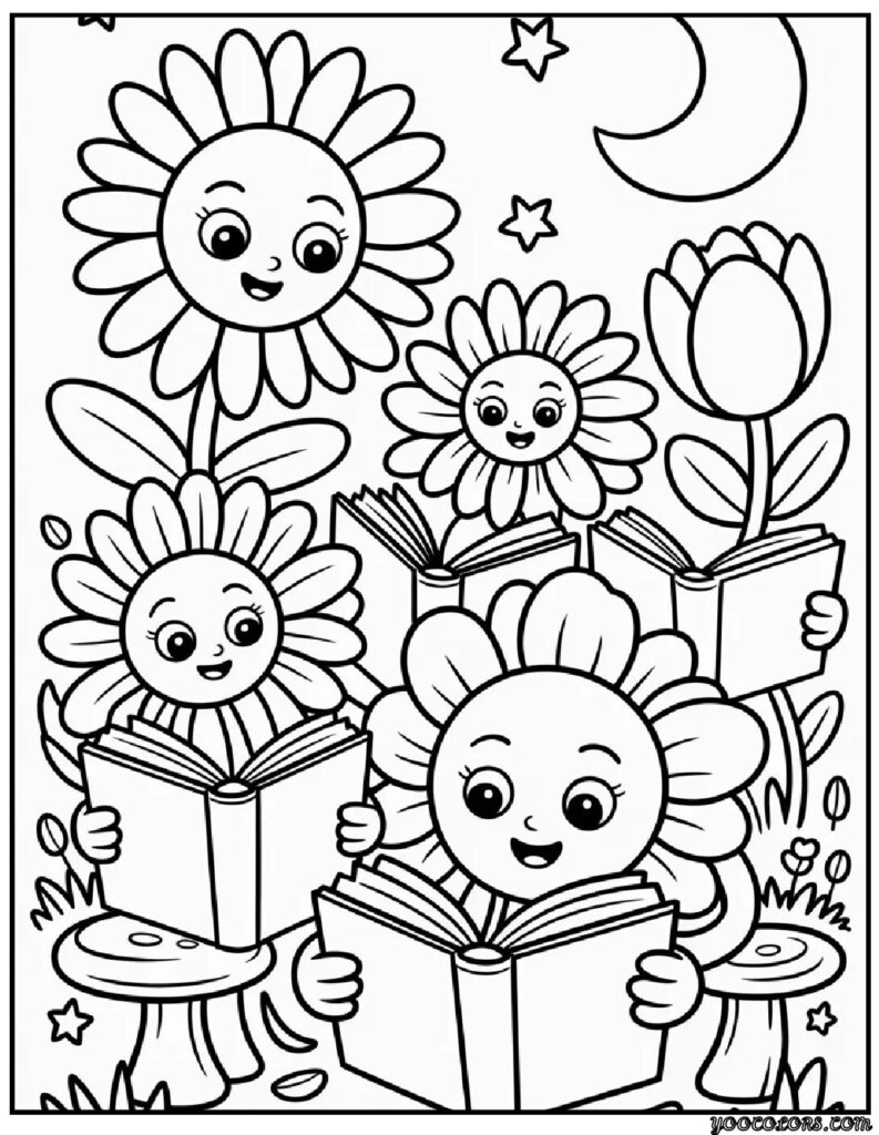 Cute Coloring Pages of Flowers: Simple, Sweet, and So Relaxing 6 Cute Coloring Pages of flowers 3 pdf
