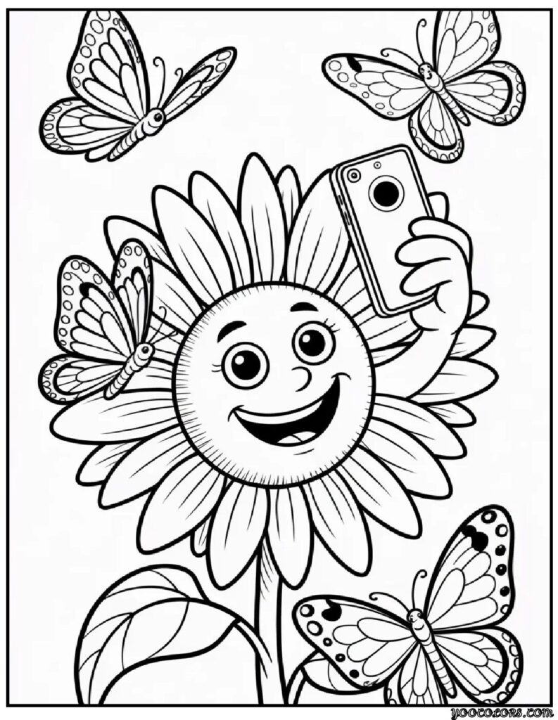 Cute Coloring Pages of Flowers: Simple, Sweet, and So Relaxing 5 Cute Coloring Pages of flowers 4 pdf