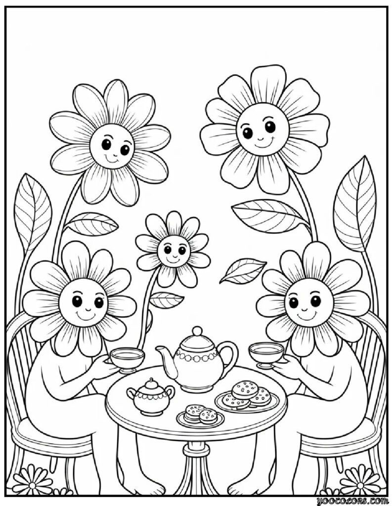 Cute Coloring Pages of Flowers: Simple, Sweet, and So Relaxing 10 Cute Coloring Pages of flowers 7 pdf