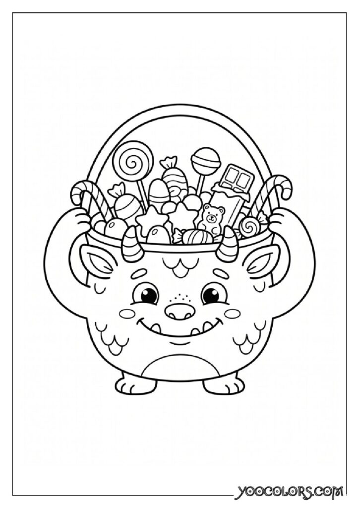 36 Spooky Cute Coloring Pages: Adorable Meets Creepy for Halloween & Beyond 13 Monster candy basket overflowing… 2K 202608181636 pdf