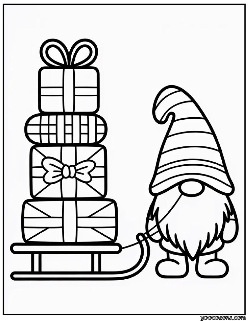 Winter Gnome Coloring Pages for Cozy, Whimsical Winter Days 2 WINTER GNOME COLORING PAGES 8 pdf