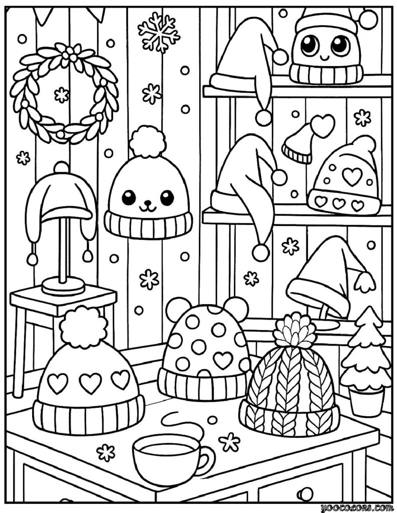 Winter Hat Coloring Pages – Cozy, Creative, and Free Printable Fun 3 WINTER Hat COLORING PAGES 1 pdf