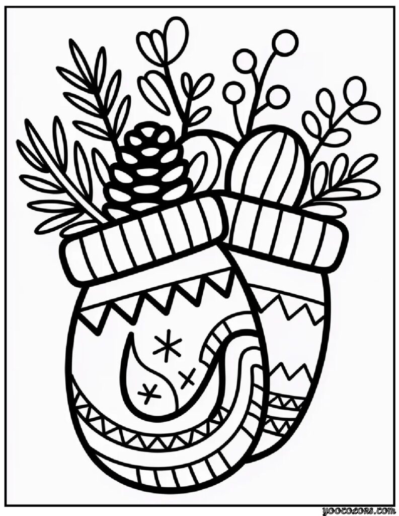 Winter Mittens Coloring Pages for Cozy Little Hands 7 WINTER MITTENS COLORING PAGES 5 pdf