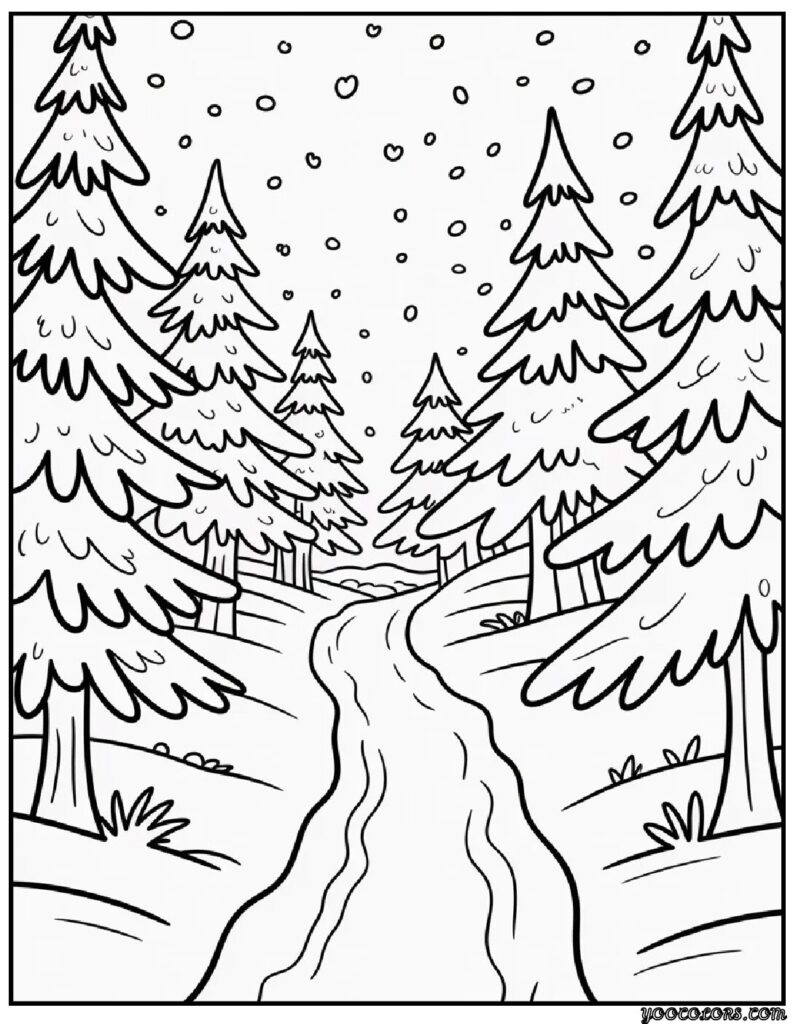 Winter Trees Coloring Pages – Cozy, Free Printable Designs for Every Age 8 WINTER TREES COLORING PAGES 5 pdf