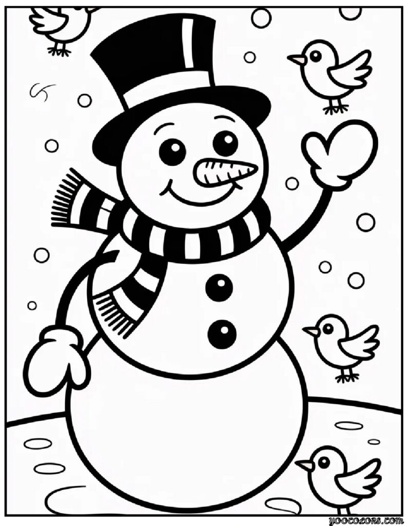 Winter Coloring Pages Snowman – Cozy Free Printables for Chilly Days 12 Winter Coloring Pages Snowman 1 pdf