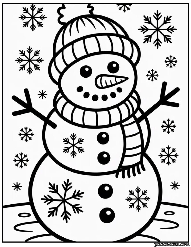 Winter Coloring Pages Snowman – Cozy Free Printables for Chilly Days 7 Winter Coloring Pages Snowman 4 pdf
