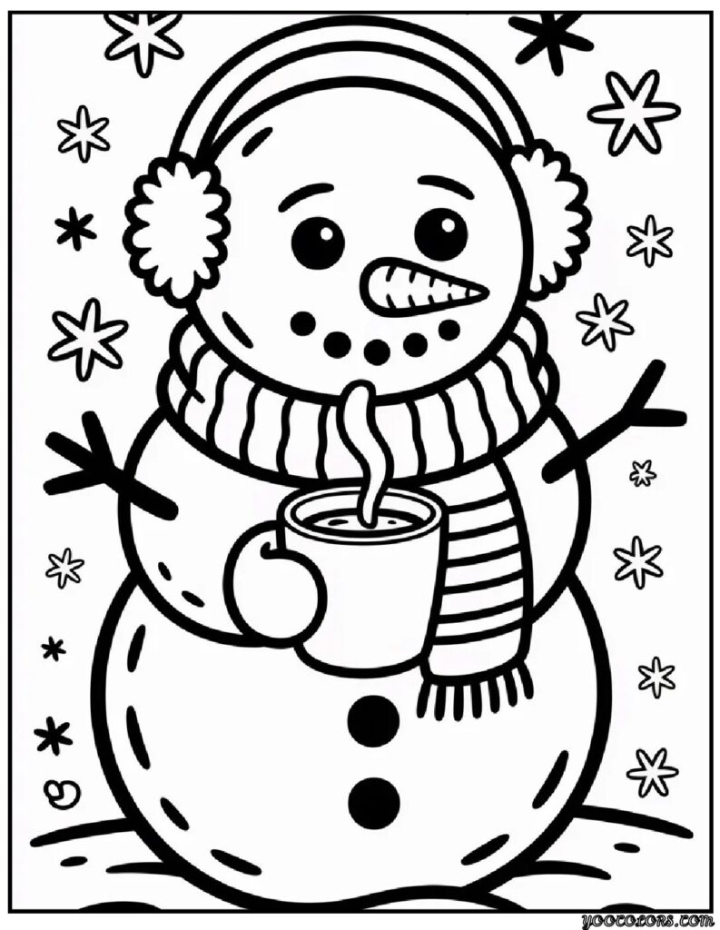 Winter Coloring Pages Snowman – Cozy Free Printables for Chilly Days 5 Winter Coloring Pages Snowman 6 pdf