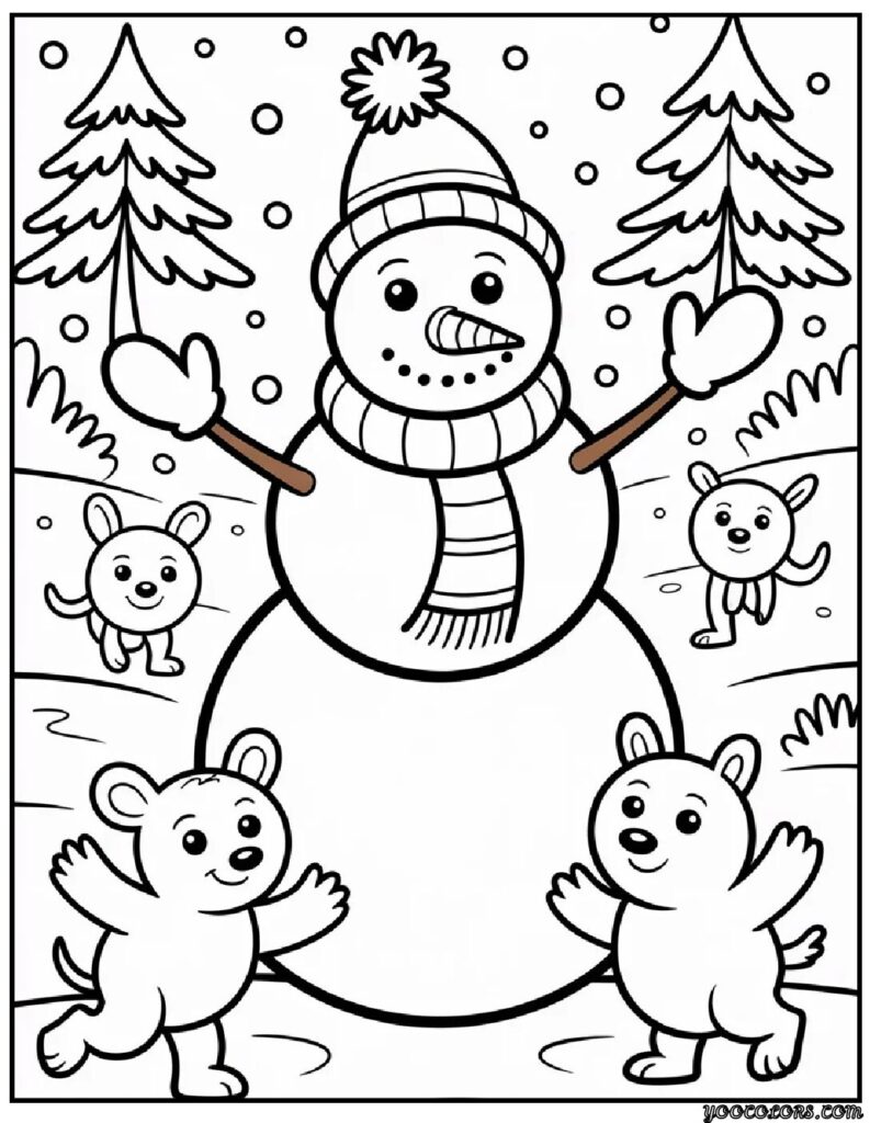 Winter Coloring Pages Snowman – Cozy Free Printables for Chilly Days 3 Winter Coloring Pages Snowman 8 pdf
